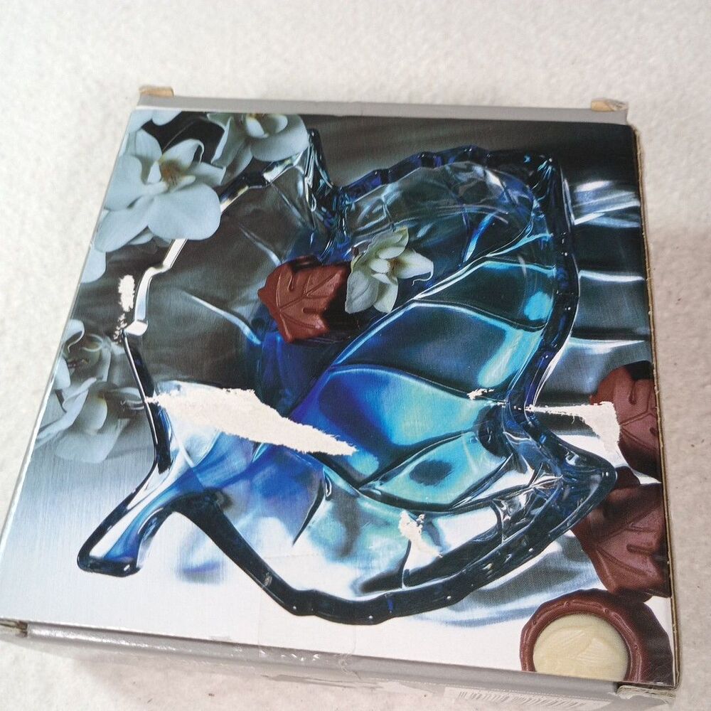 Studio Nova Cobalt Blue Green Maple Leaf Art Glass Dish Candy Trinket Holder - Picture 6 of 14